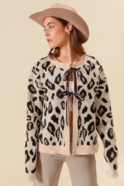 Leopard Bow Cardigan