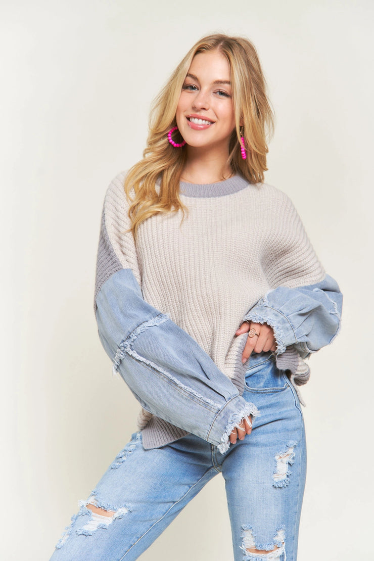 Denim Daze Mixed Sweater