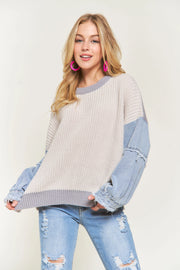 Denim Daze Mixed Sweater