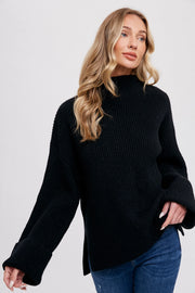 Free Falling Turtleneck Black Sweater