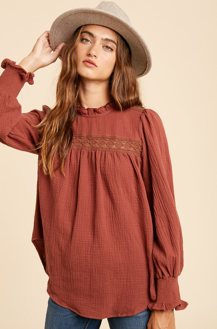 Terracotta Louise Blouse