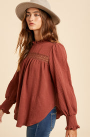 Terracotta Louise Blouse