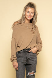 Rita Khaki Ribbed Sweater