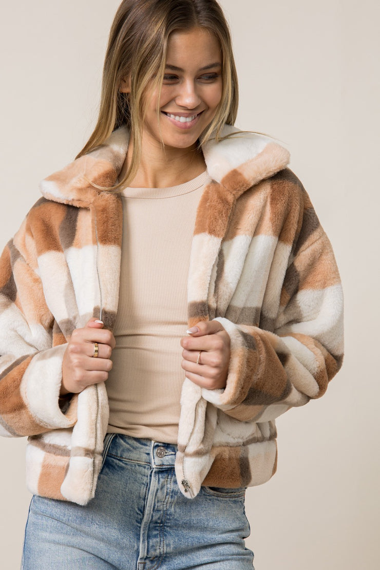 Kenzie Cropped Plaid Jacket