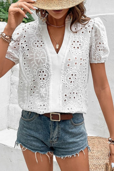 White Eyelet Blouse