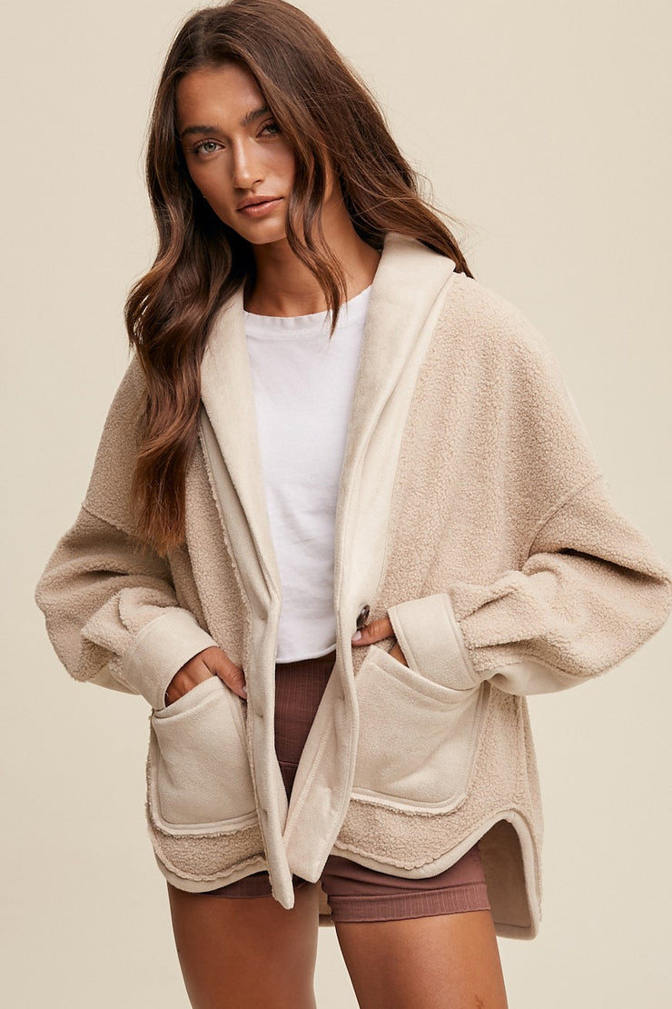 Tara Taupe Teddy Jacket