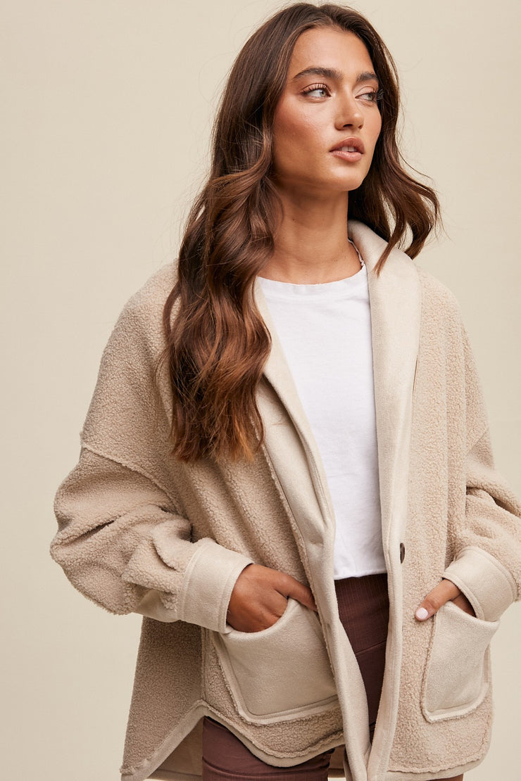 Tara Taupe Teddy Jacket