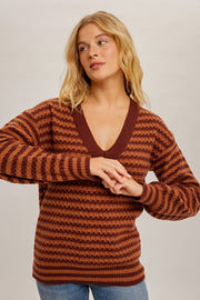 Pumpkin Zig Zag Sweater