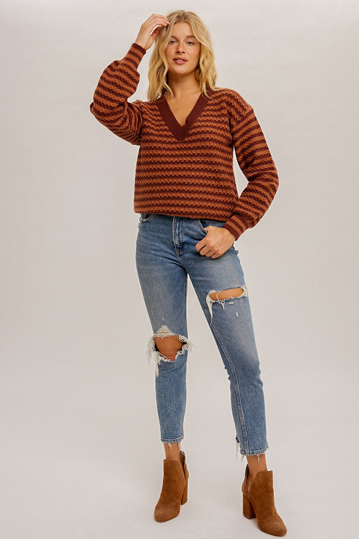 Pumpkin Zig Zag Sweater