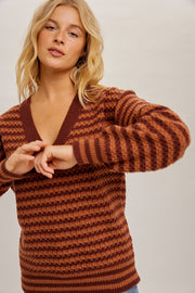 Pumpkin Zig Zag Sweater