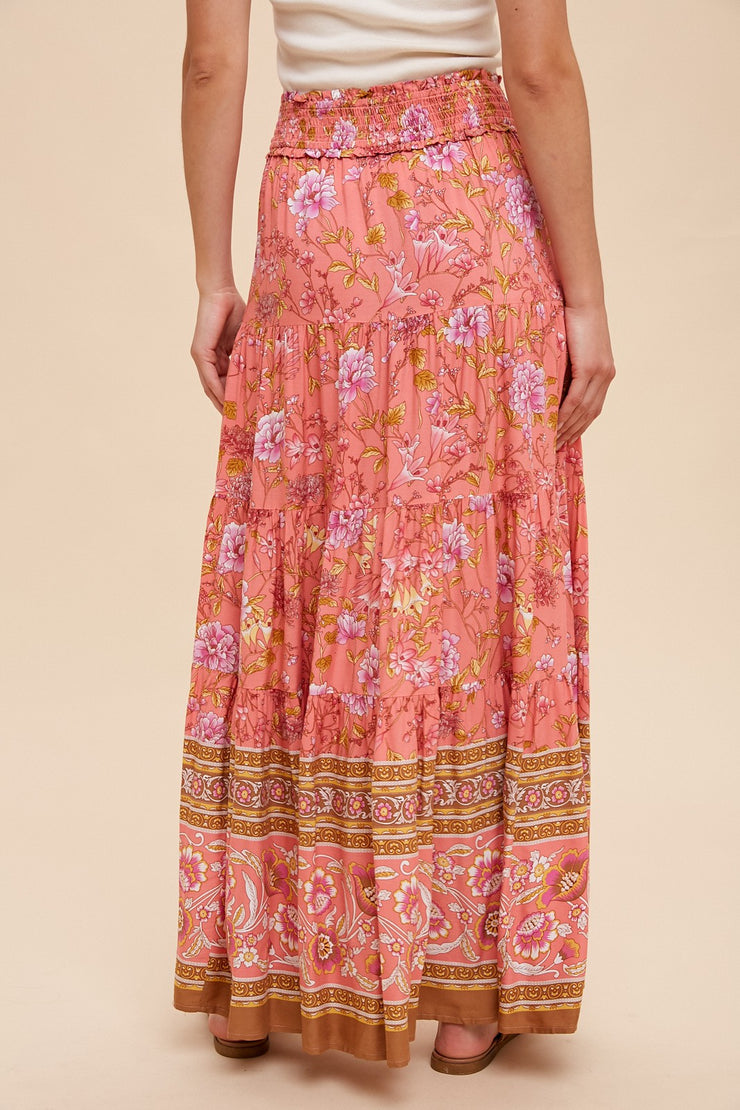 Watermelon Boho Maxi Skirt