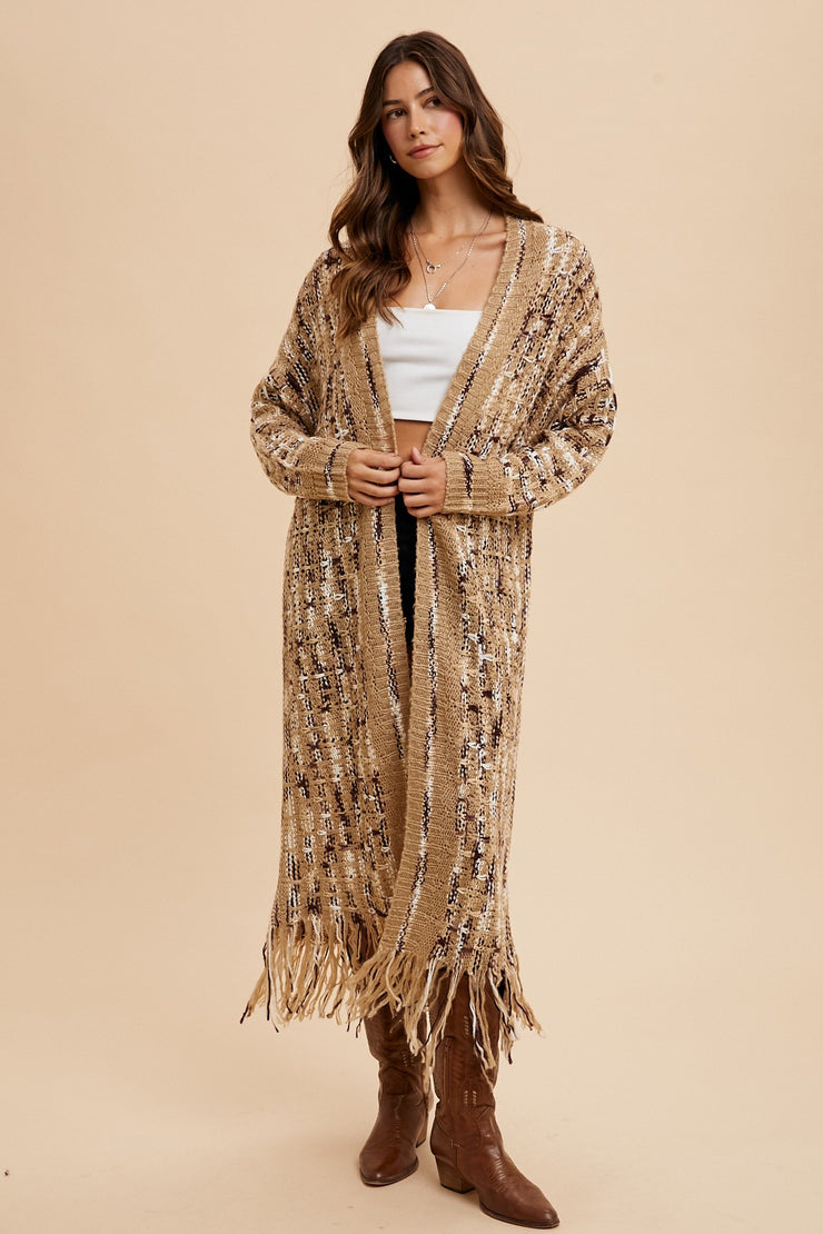 Mocha Metallic Maxi Cardigan