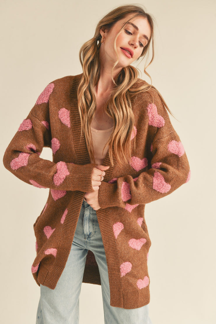 Extra Mocha Heart Cardigan