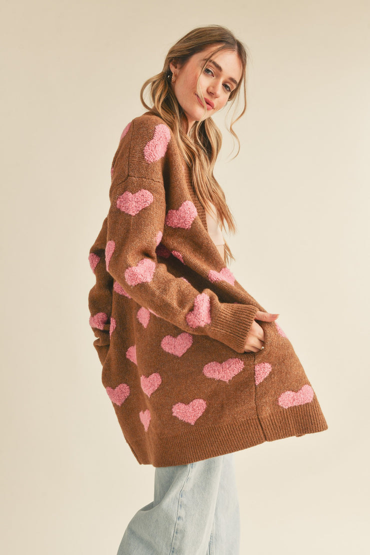 Extra Mocha Heart Cardigan