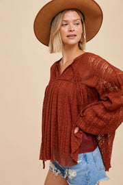 Lottie Pumpkin Lace Blouse