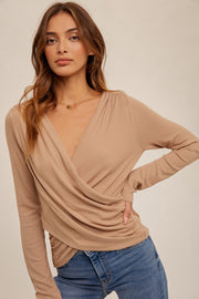 Tara Tan Twisted Blouse