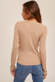 Tara Tan Twisted Blouse