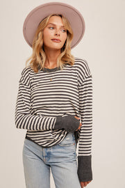 Charcoal Striped Longsleeve