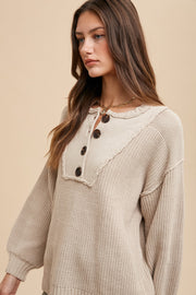 Button up Henley Sweater