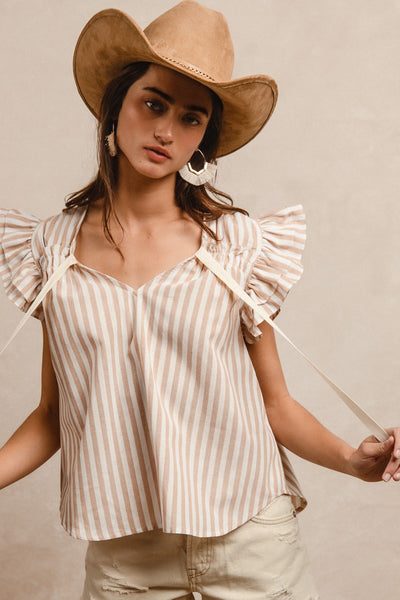 Stripe Ruffle Top