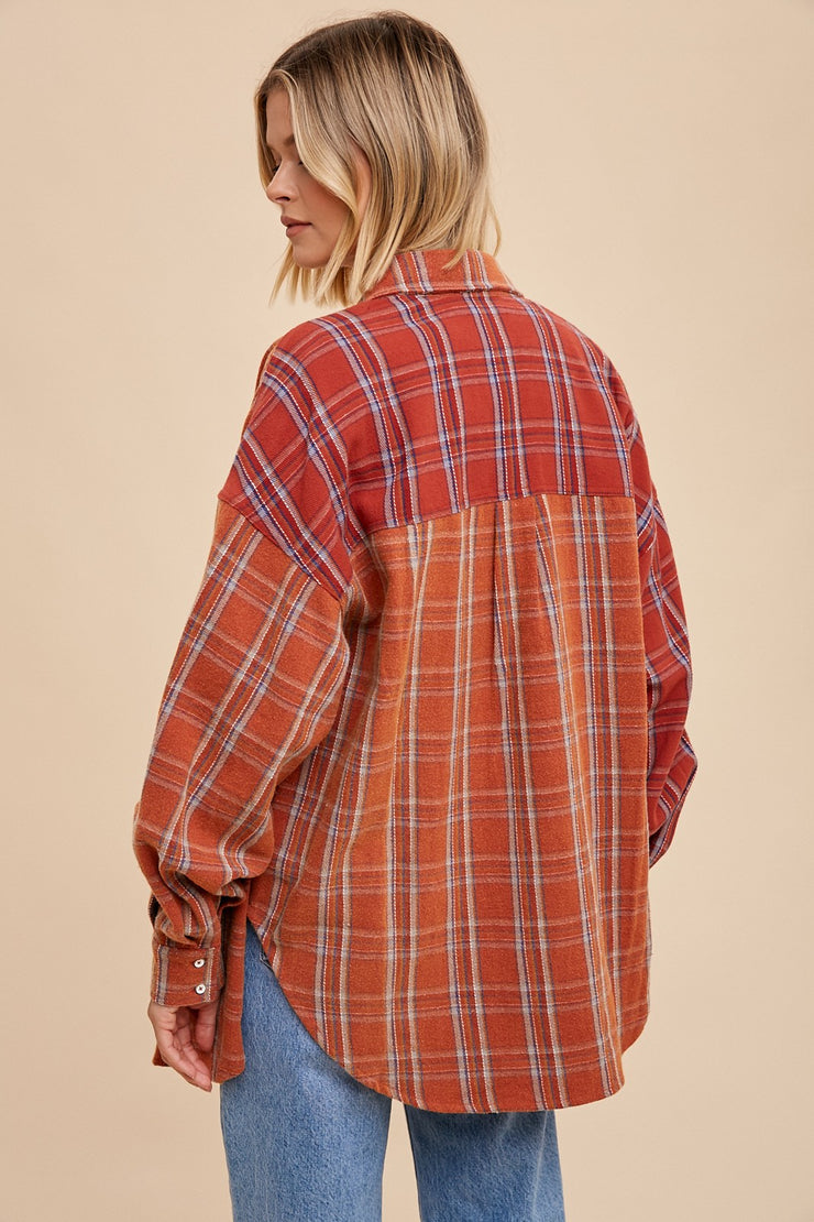 Monica Rust Double Plaid