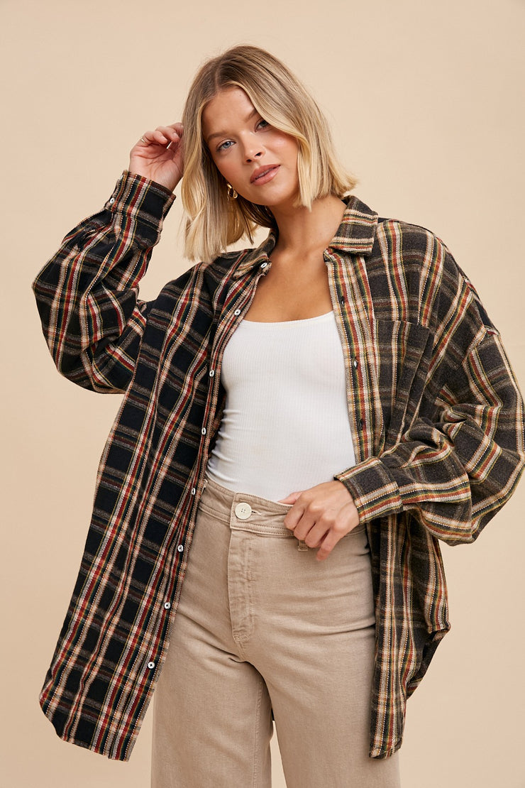 Monica Black Double Plaid