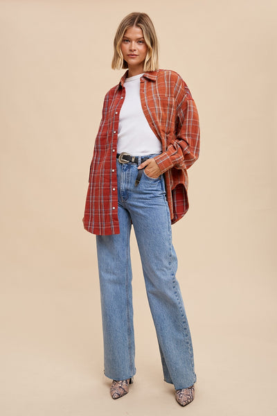 Monica Rust Double Plaid