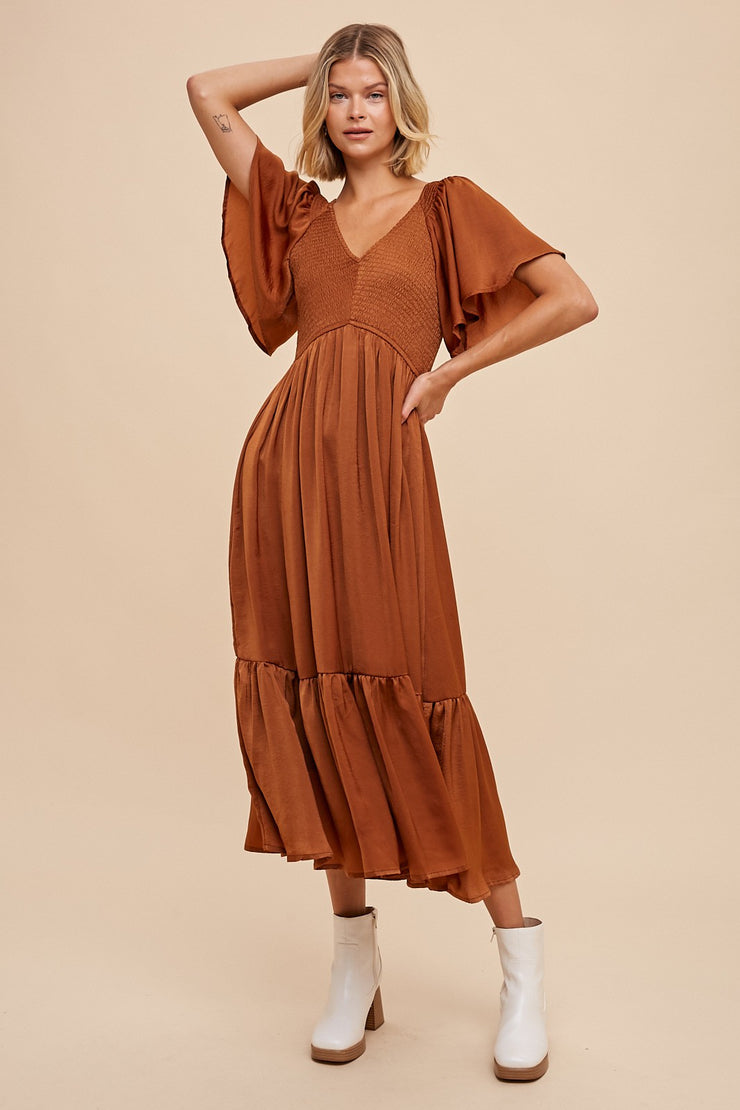 Sandra Satin Pumpkin Dress