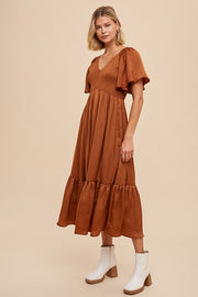 Sandra Satin Pumpkin Dress