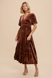 Hazel Mocha Velvet Dress