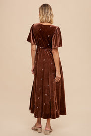 Hazel Mocha Velvet Dress