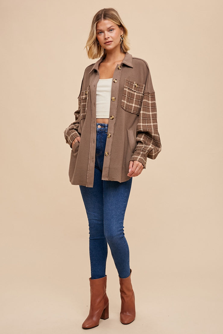 Emma Mocha Plaid Shacket