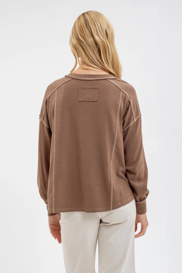 Mocha Bubble Henley