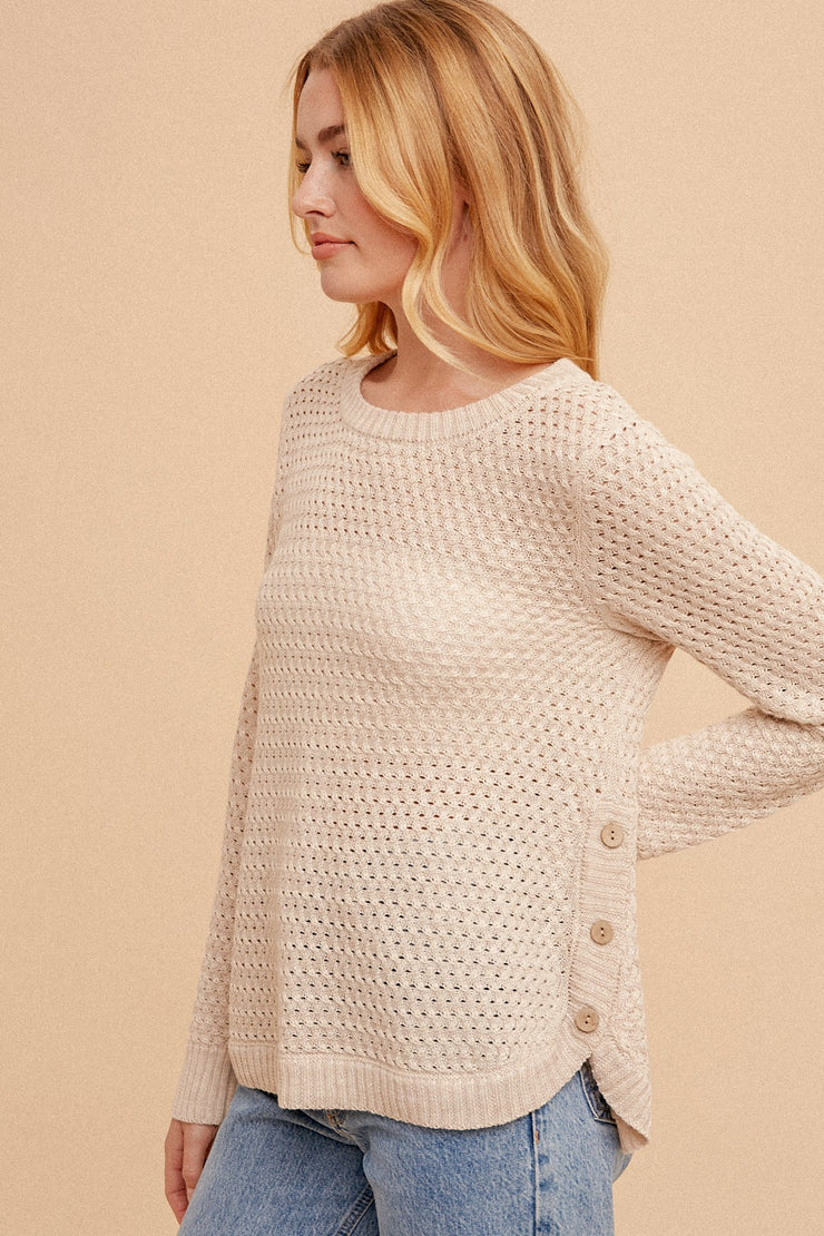 Oat Button Sweater