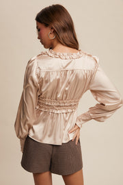 Satin Ruffled Blouse