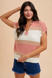 Peach Bellini Sweater Blouse