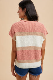 Peach Bellini Sweater Blouse