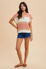 Peach Bellini Sweater Blouse