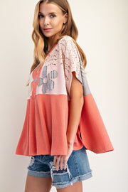 Tomato Floral Top