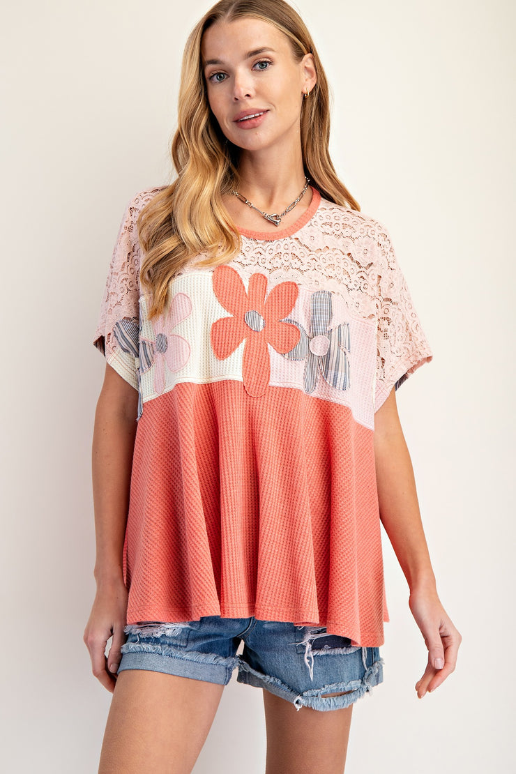 Tomato Floral Top