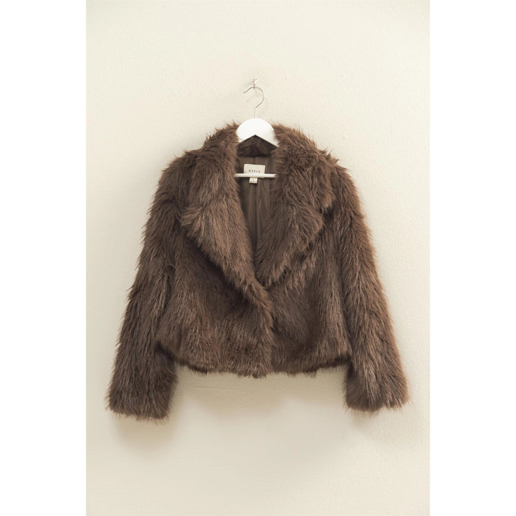 Maria Mocha Faux Fur Jacket