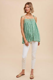 Green Ditsy Floral Tank