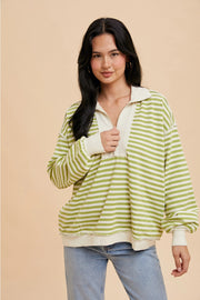 Lime Wedge Stripe Pullover