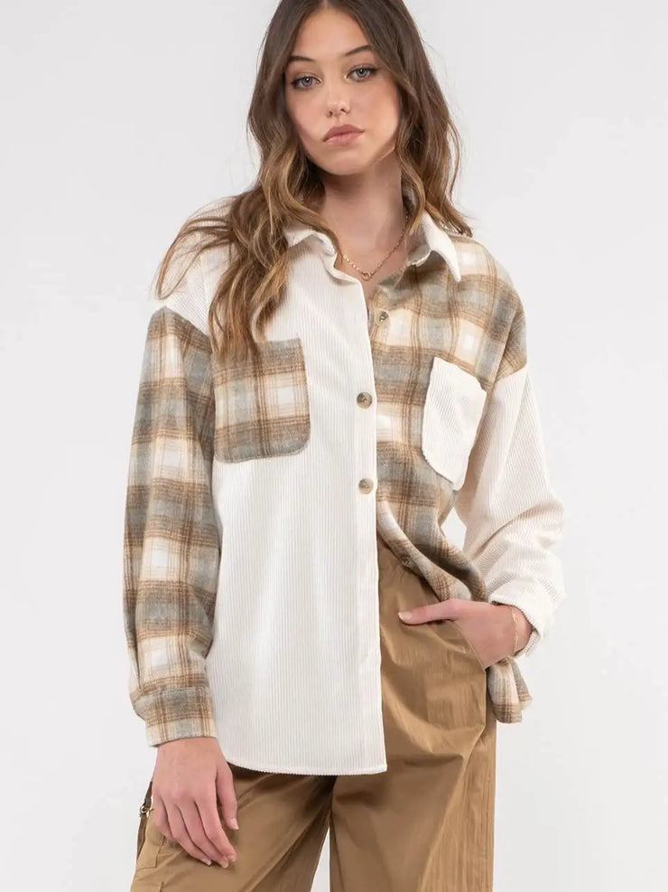 Jenna Plaid Mixed Shacket