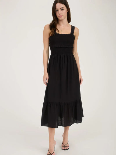 Smocked Black Dress