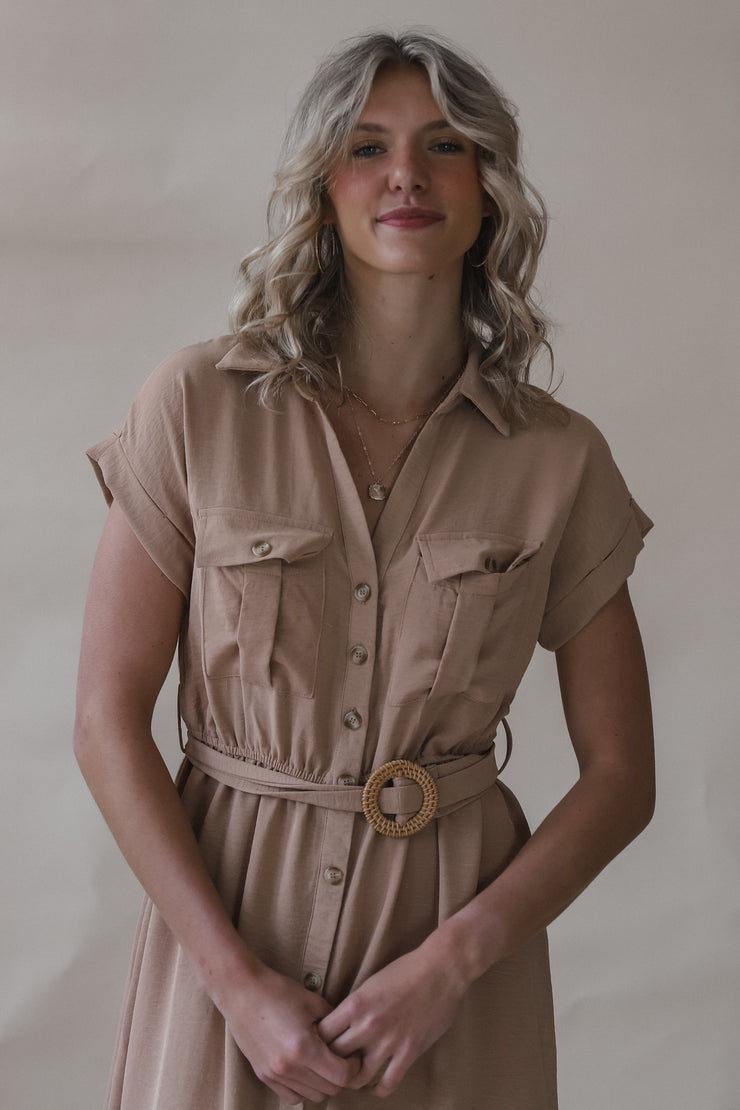 Midi Mindy Tan Dress