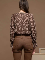 Chocolate Floral Blouse