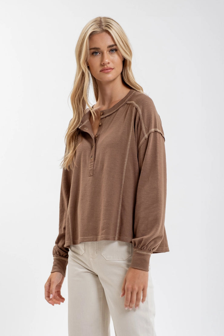 Mocha Bubble Henley