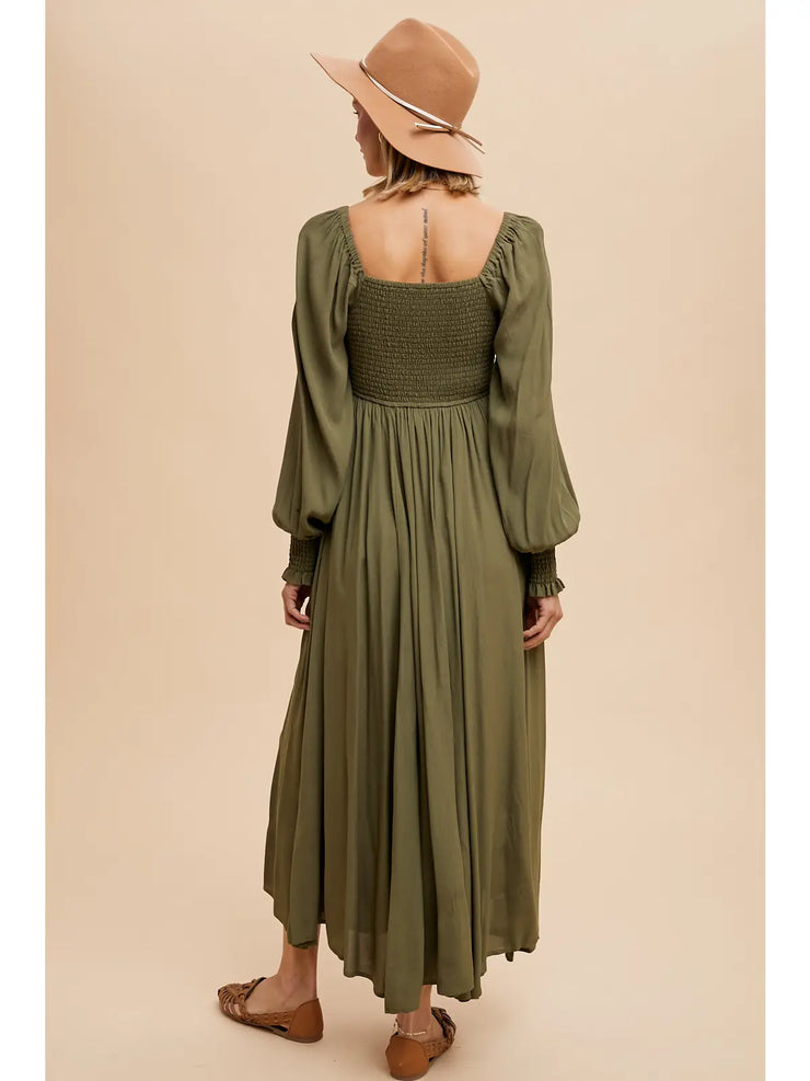 Grace Olive Maxi Dress