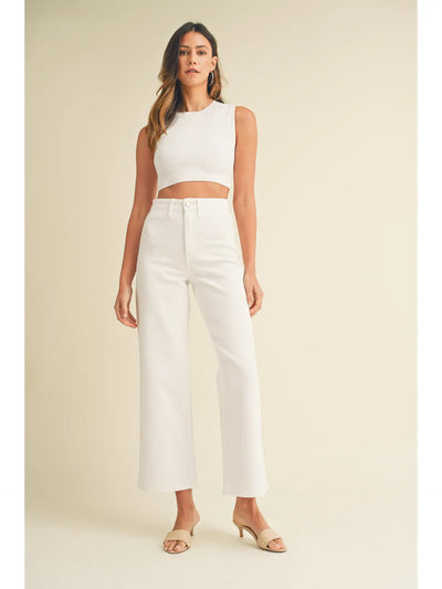 Wide Leg White Denim